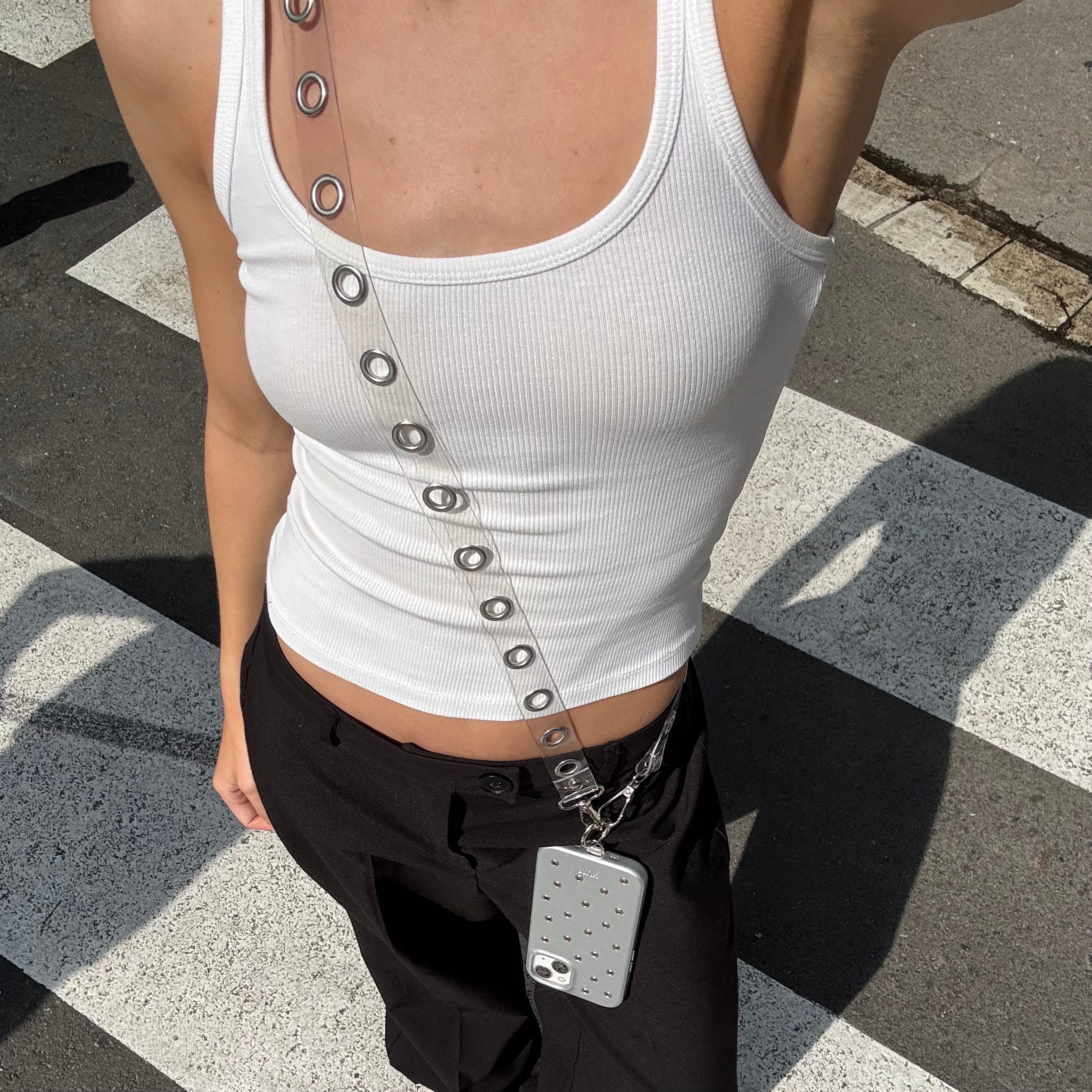 Leather rope with studs