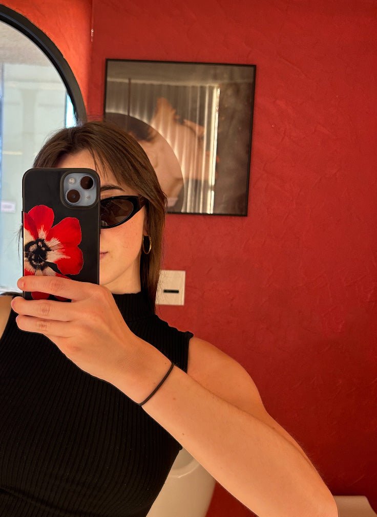 Funda de móvil Red Flower - Black