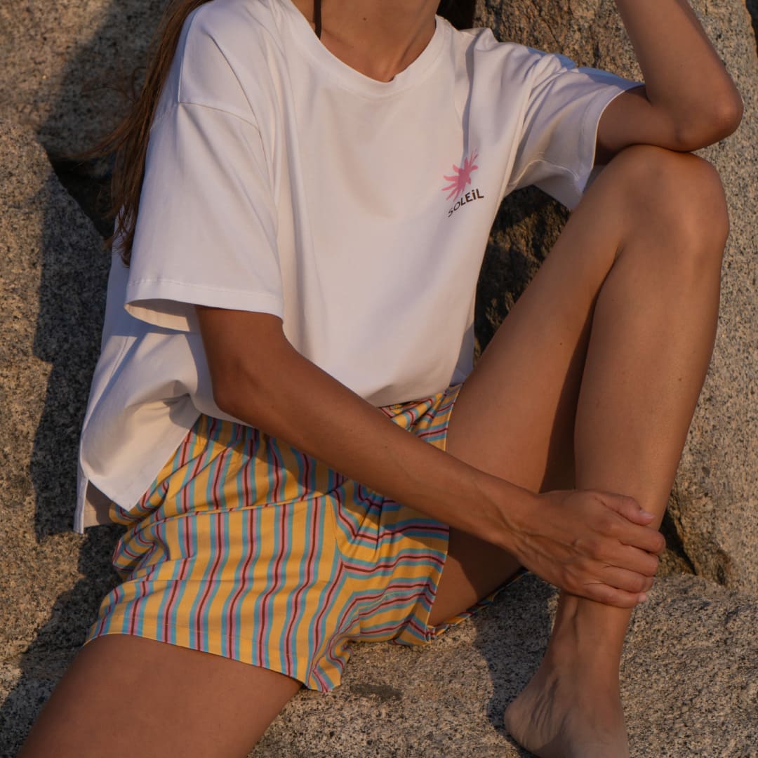 Pantalón short rayas