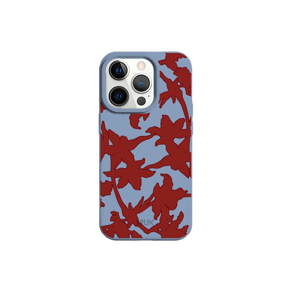 Red Flowers Phone Case - Blue
