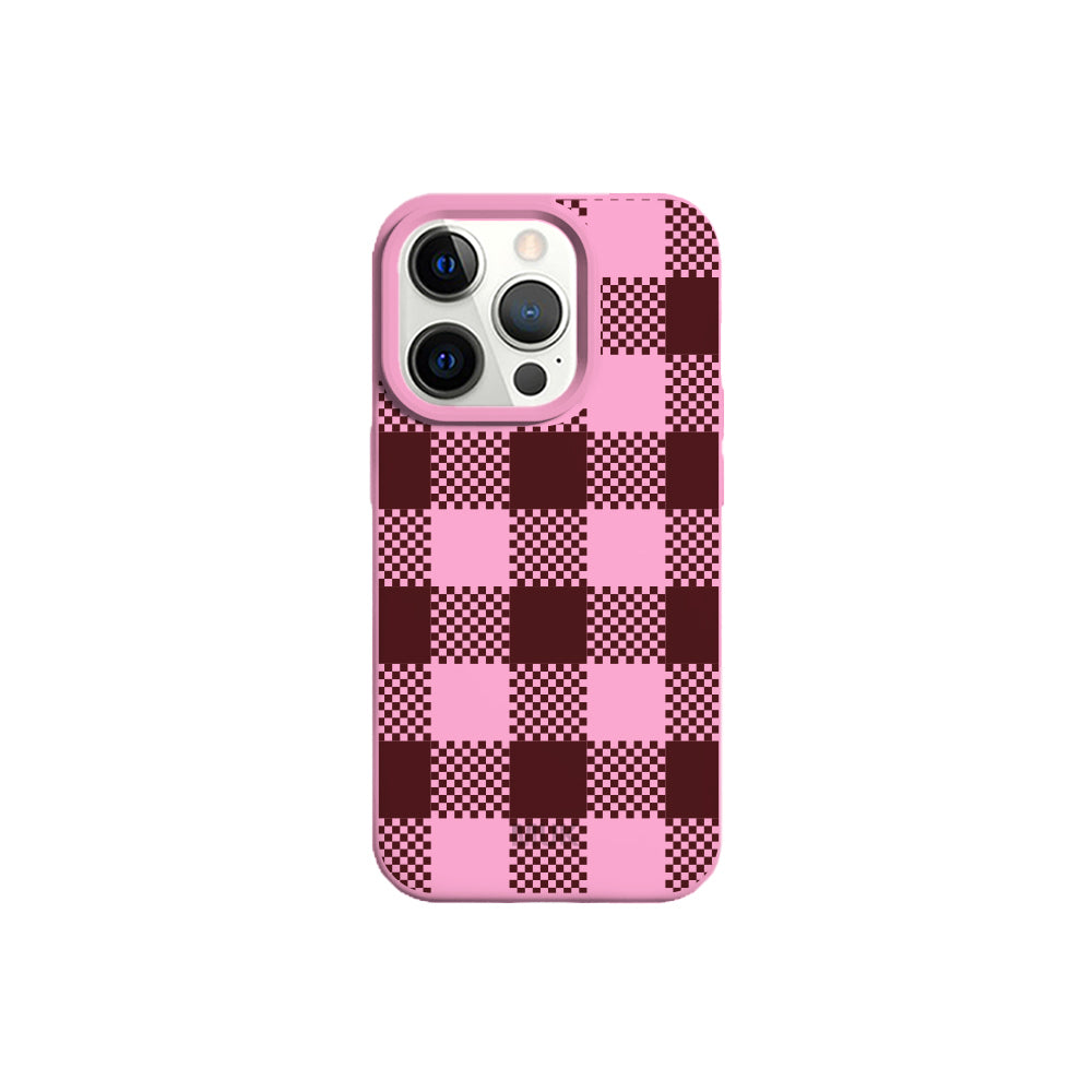 Tartan phone case - Pink